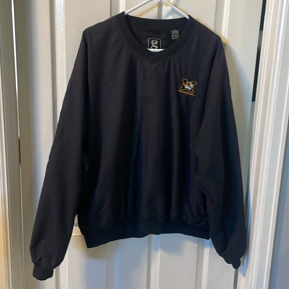 Black University of Missouri - Mizzou Windbreaker Pullover Jacket, size XL